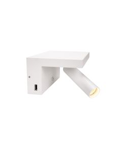 KARPO Bedside LED 3000K met schakelaar & USB-aansluitingen Wit